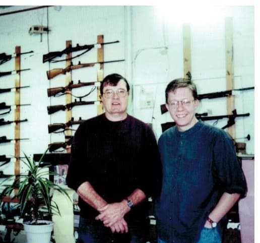 Jim and his son Aaron standing together inside Northwest Trading Post